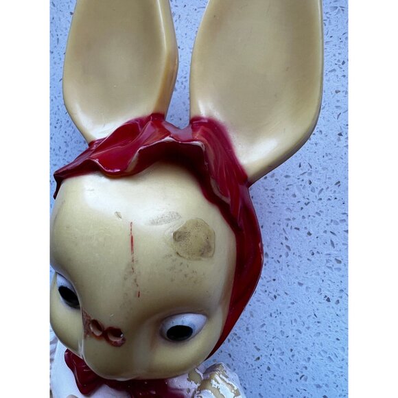 Vintage Knickerbocker Celluloid Bunny Bank Holding Toy Bunny - Picture 6 of 6